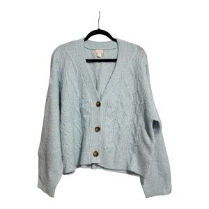 Auden Sky Blue Cable Knit Cardigan